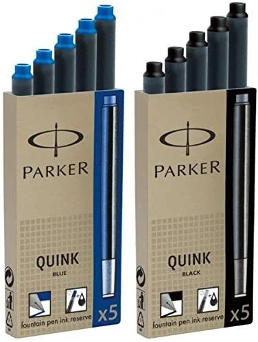 Rašalo kapsulės Parker Standard 5 vnt. plaunamos mėlynos - 1950383