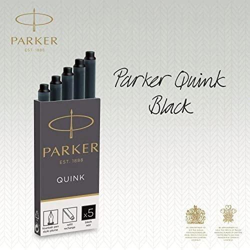Rašalo kapsulės Parker, ilgos, juodos (5 vnt.)