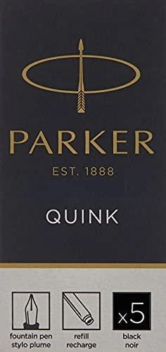 Rašalo kapsulės Parker, ilgos, juodos (5 vnt.)
