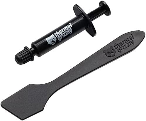 Thermal Grizzly | Terminis tepalas "Kryonaut" 1g | universalus | Šilumos laidumas: 12,5 W/mk * Šiluminė varža: 0,0032 K/W * Elektros laidumas: 0 pS/m * Klampumas: 130-170 Pas * Specifinis svoris: 3,7g/cm3 * Temperatūra: -200 °C / +350 °C W