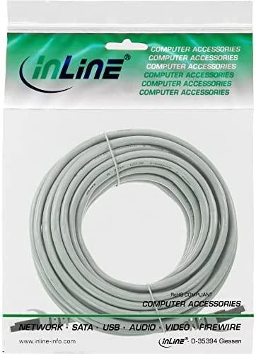 Intos InLine CAT5e F / UTP tinklo kabelis, 30 m, pilkas