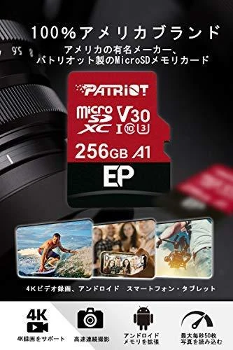 Atminties kortelė Patriot Memory EP Pro PEF256GEP31MCX (256GB, Class 10, Class U3, Atminties kortelė)