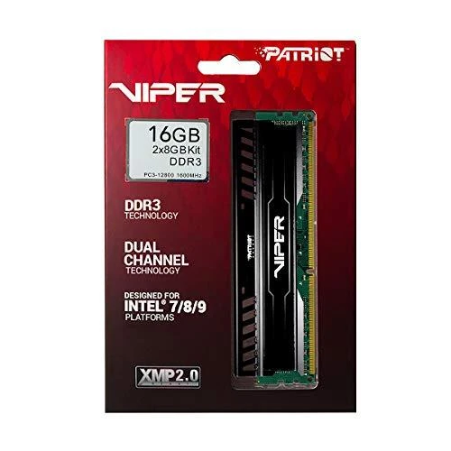 PATRIOT atmintis 16 GB (2 x 8 GB) PC3-12800 (1600 MHz) rinkinys - 16 GB - 2 x 8 GB - DDR3 - 1600 MHz - 240 kontaktų DIMM