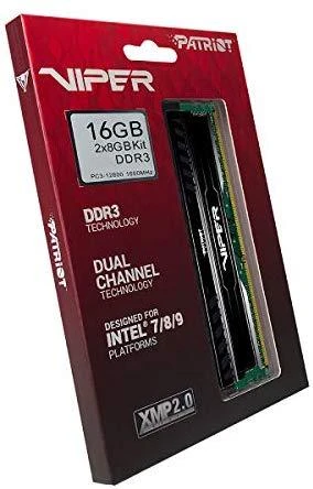 PATRIOT atmintis 16 GB (2 x 8 GB) PC3-12800 (1600 MHz) rinkinys - 16 GB - 2 x 8 GB - DDR3 - 1600 MHz - 240 kontaktų DIMM