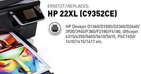 Legrand KMP Printtechnik AG KMP Patrone HP C9352AE Nr.22 spalvotas 430 S. H30 pripildytas