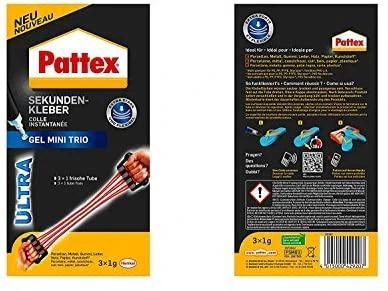Pattex Sekundenkleber Mini-Trio Gel, 3 Tuben mit je 1g