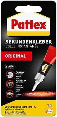 Pattex Sekundenkleber Classic Flüssig WA97, Tube mit 3g