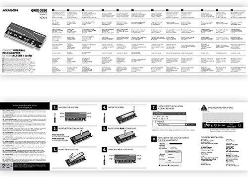 AXAGON PCEM2-S PCI-E 3.0 16x - M.2 SSD NVMe, iki 80mm SSD, žemo profilio, aušintuvas