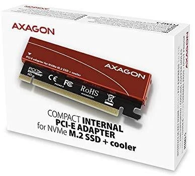 AXAGON PCEM2-S PCI-E 3.0 16x - M.2 SSD NVMe, iki 80mm SSD, žemo profilio, aušintuvas