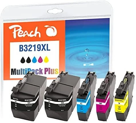 PEC Peach 320288 rašalo kasetė 5 vnt Derantis Didelė (XL) išeiga Juoda, Žydras, Rausvai raudona, Geltona