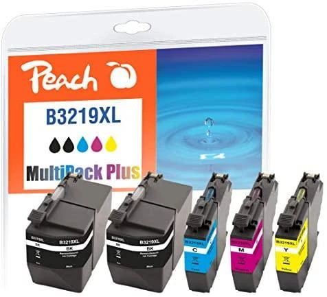PEC Peach 320288 rašalo kasetė 5 vnt Derantis Didelė (XL) išeiga Juoda, Žydras, Rausvai raudona, Geltona