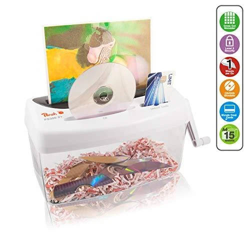 Peach PS300-21 dokumentų naikiklis Kryžminis 21 cm Juoda, Mėlyna, Pilka