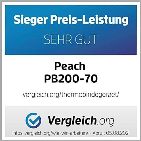 PEC Peach PB200-70 terminio įrišimo aparatas 60 s 300 lapai Balta