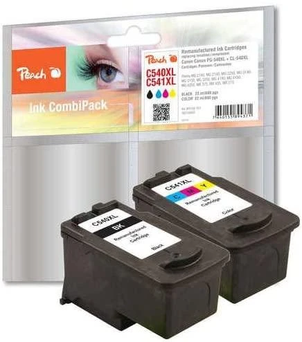 Peach 316603 rašalo kasetė Juoda, Žydras, Rausvai raudona, Geltona Sudėtinė pakuotė 2 vnt