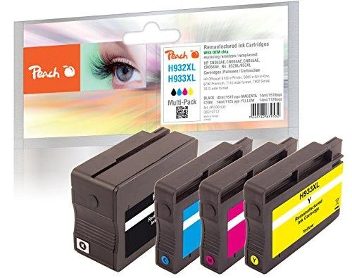 Peach 319112 rašalo kasetė Juoda, Žydras, Rausvai raudona, Geltona 4 vnt