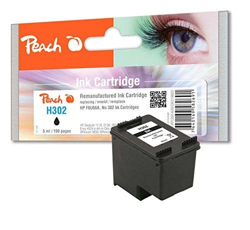 Peach PI300-649 - Pigment-based ink - Juodas - HP - HP DeskJet 1110 HP DeskJet 1112 HP DeskJet 2100 Series HP DeskJet 2130 HP DeskJet 2132 HP DeskJet... - 1 pc(s) - Standard Yield