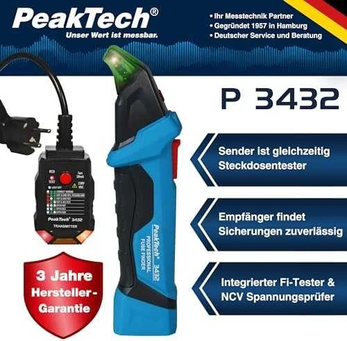 PeakTech 3432 RCD saugiklių ieškiklis