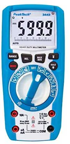 PeakTech 3443 IP67 LED LCD skaitmeninis multimetras