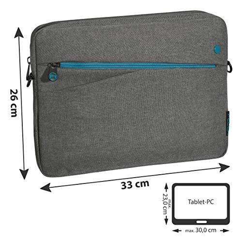 PEDEA Fashion Planšetinis kompiuteris Case Sleeve Bag 12.9 inch with pockets for accessories, pilkas