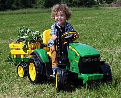 Traktorius Peg Perego John Deere Power Pull akumuliatorius su priekaba