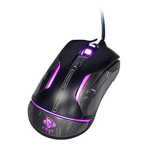 E-Blue Mėlyna E-mėlynas Auroza FPS Pelė su laidu, juoda, 8200DPI
