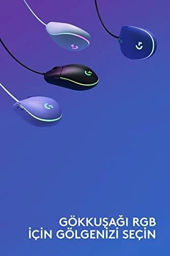 LOGITECH G102 LIGHTSYNC Pelė su laidu žaidimams - Mėlynas - USB - EER