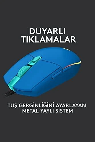 LOGITECH G102 LIGHTSYNC Pelė su laidu žaidimams - Mėlynas - USB - EER