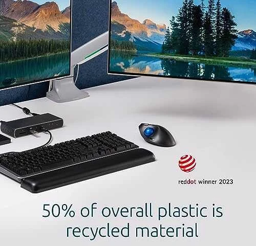 Kensington ProFit Ergo TB450 Trackball Belaidė pelė, RF belaidė + Bluetooth, 1600 DPI, Juodas/Mėlyna