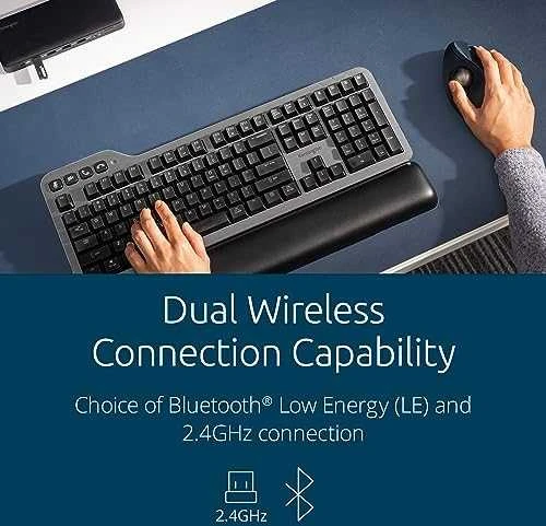 Kensington ProFit Ergo TB550 Trackball Belaidė pelė, RF belaidė + Bluetooth, 1600 DPI, Juodas/Pilkas