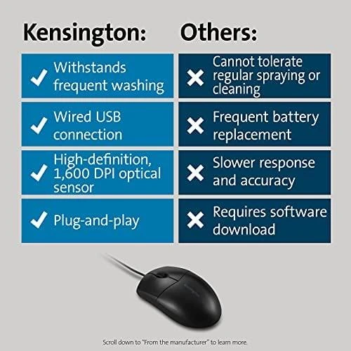Kensington Pro Fit Washable Laidinė pelė USB-A 1600 DPI, Juoda