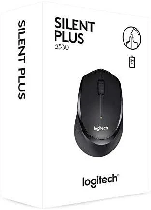 Tyli belaidė optinė pelė Logitech B330, Juoda