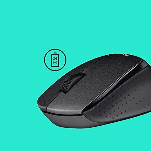 Tyli belaidė optinė pelė Logitech B330, Juoda