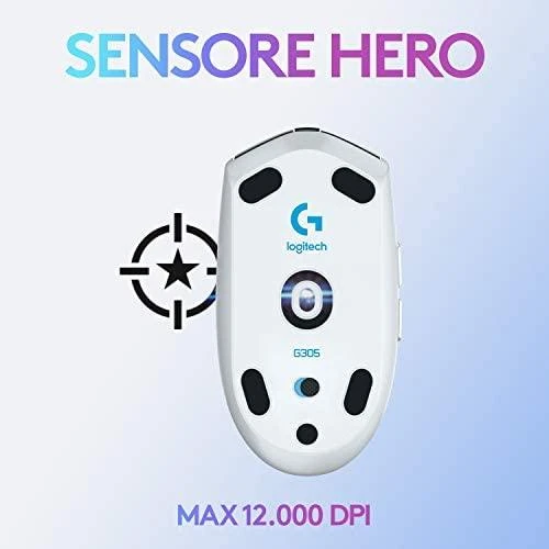 Belaidė žaidimų pelė Logitech G305 Hero, Lightspeed, Balta