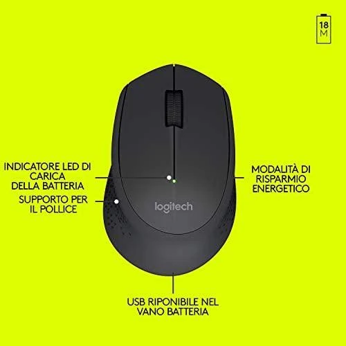 Optinė belaidė pelė Logitech M280 juoda