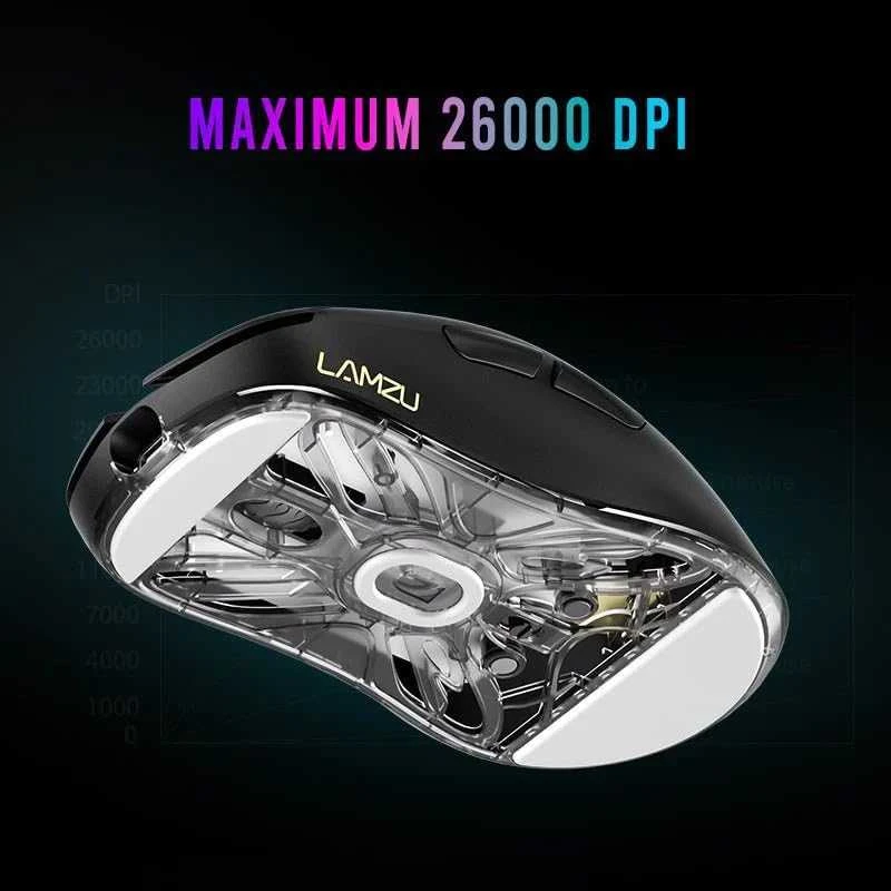 Lamzu Atlantis Mini 4K Juodas Belaidė žaidimų pelė juodos spalvos