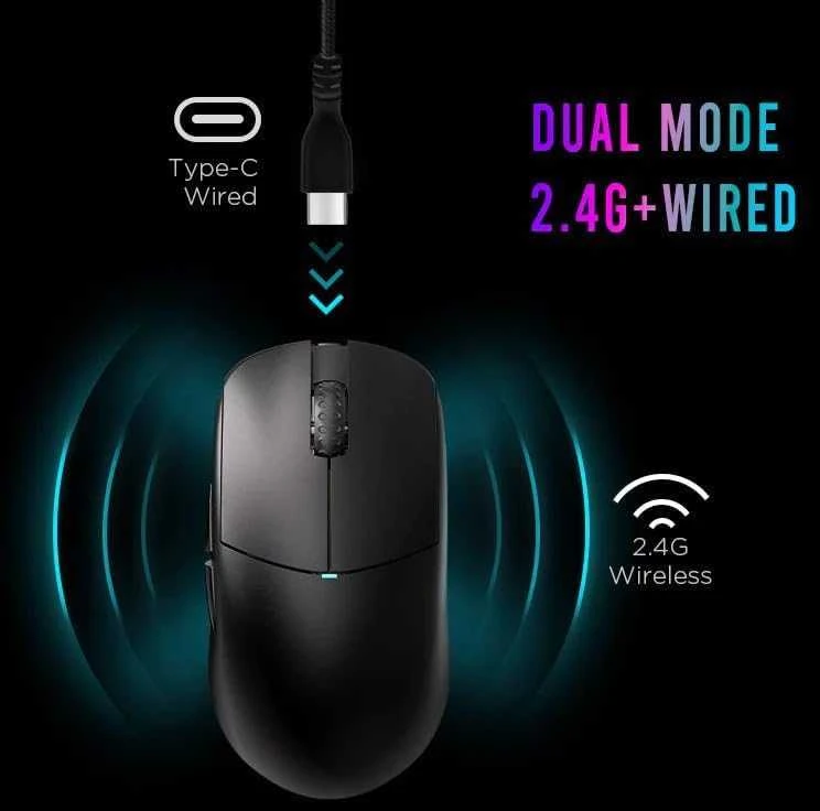 Lamzu Atlantis Mini 4K Juodas Belaidė žaidimų pelė juodos spalvos