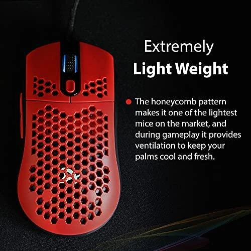 Arozzi Favo Ultra Light Pelė žaidimams, RGB LED light, Raudona/Juodas, Pelė žaidimams