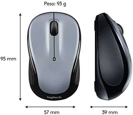 LOGITECH M325s Pelė dešinės ir kairės pusės optinis 5 mygtukai belaidis 2.4 GHz USB belaidis imtuvas pilkas