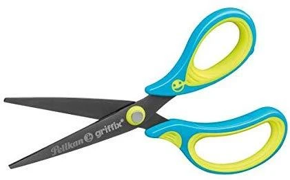 Pelikan Žirklės dešiniarank. GRIFFIX 15cm neon.gelt.-melsvos