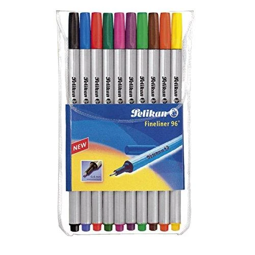 Pelikan Fineliner 96 rašiklių rinkinys, 10 spalvų
