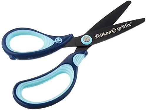 Pelikan Žirklės kairiarank. bukais galais GRIFFIX 14cm mėta-tamsiai mėlynos