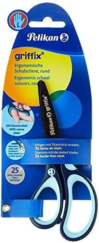 Pelikan Žirklės kairiarank. bukais galais GRIFFIX 14cm mėta-tamsiai mėlynos