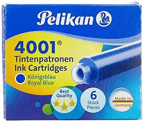Rašalo kapsulės Pelikan TP/6, trumpos, mėlynos (6 vnt.) 1223-012
