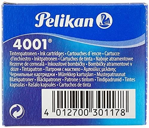 Rašalo kapsulės Pelikan TP/6, trumpos, mėlynos (6 vnt.) 1223-012