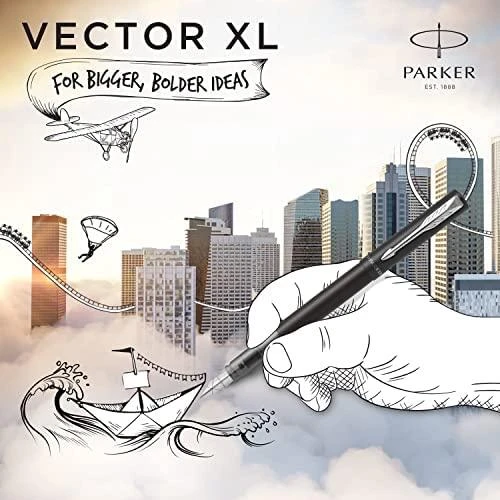 Parker Parker Vector XL Metallic Juodas C.C. Fountain Pen M