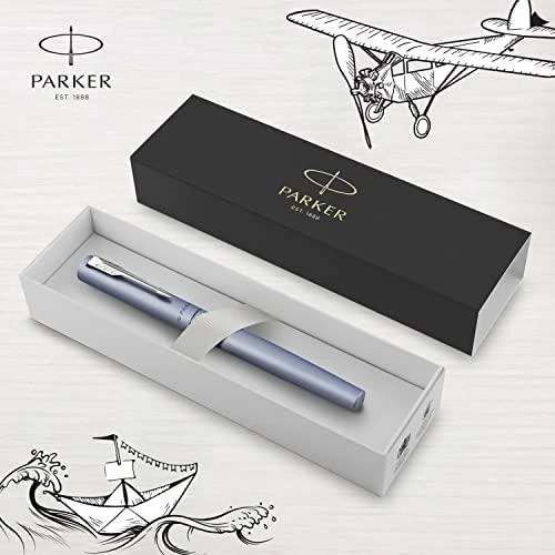 Parker Vector XL metalinis sidabrinis mėlynas CC rašiklis M
