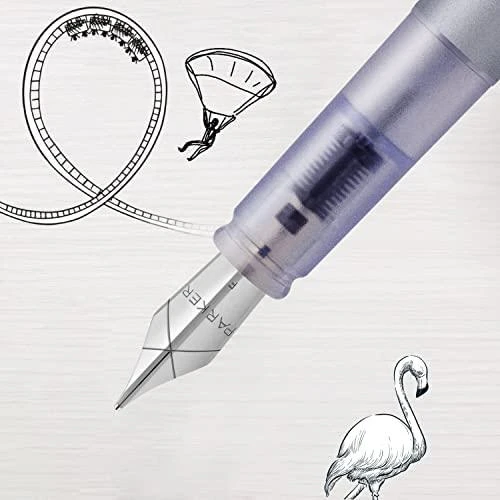 Parker Vector XL metalinis sidabrinis mėlynas CC rašiklis M