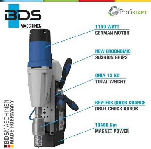 Stacionarus gręžtuvas BDS MAB 455; 1050 W; elektrinis; magnetinis