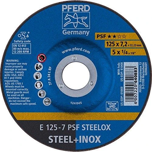 Metalo šlifavimo diskas Ø125x7x22mm A24 L PSF-INOX PFERD