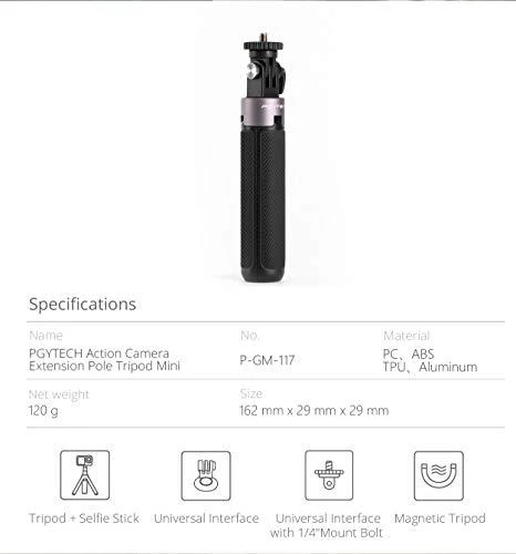 PGYTECH veiksmo kameros prailginimo stulpas mini trikojis